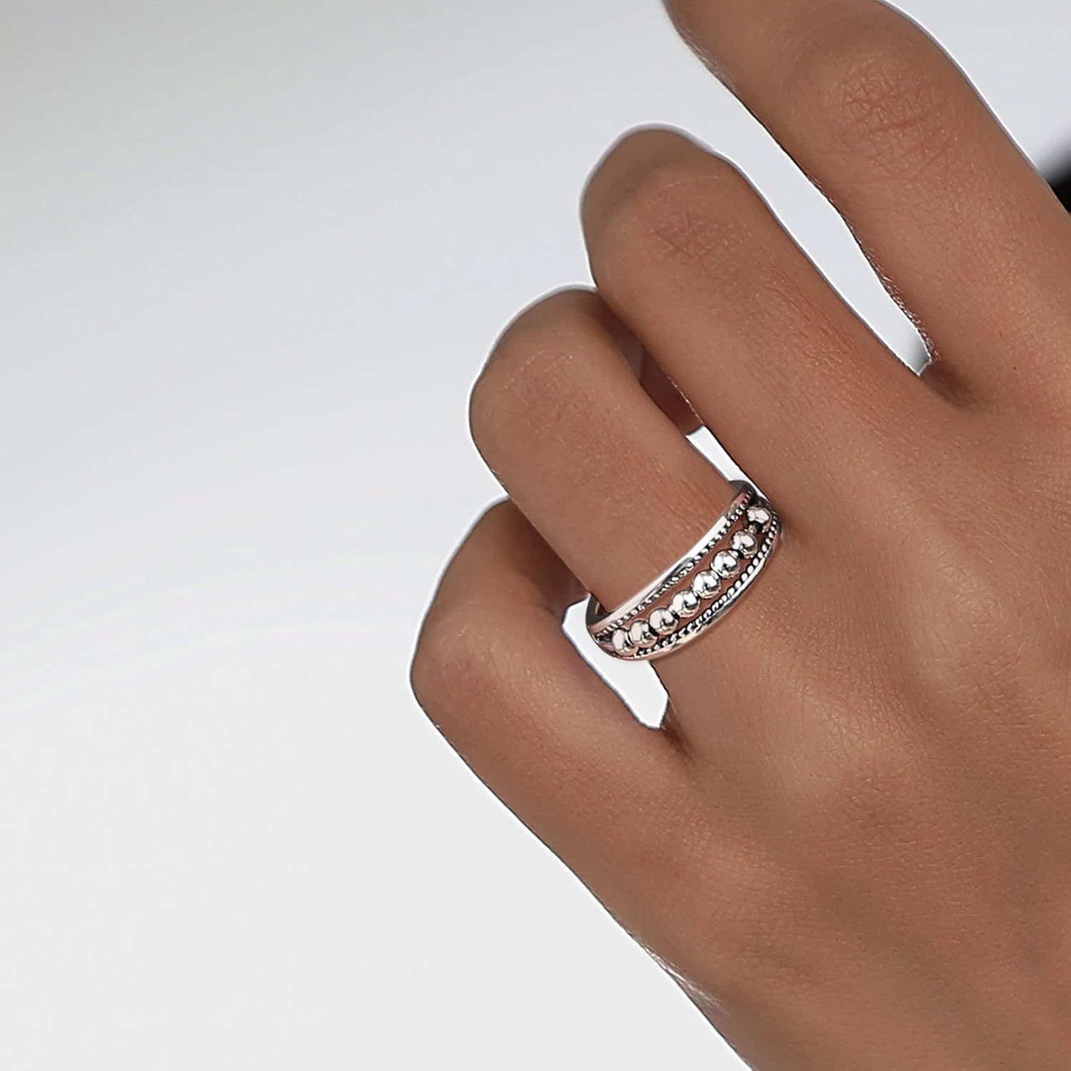 Set of 4 Fidget Rings for Women, Adjustable Spinner And Bead Rings