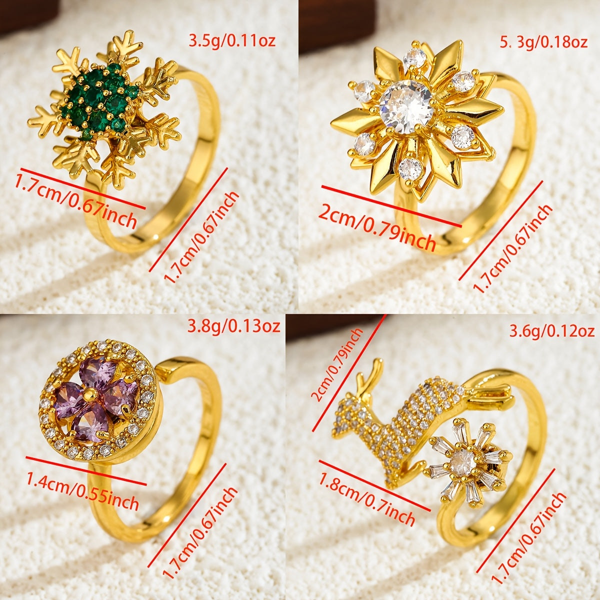 [Luxury Adjustable Ring] Luxury 1pc Stainless Steel Adjustable Ring | Rotatable Flower Design with Synthetic Cubic Zirconia, Sparkling Open Band Jewelry for Women | Perfect for Valentine's Day & Music Festivals